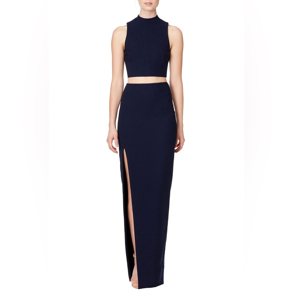 Elizabeth and James Navy Blue Avita High Waisted Skirt with Slit size 2 EUC